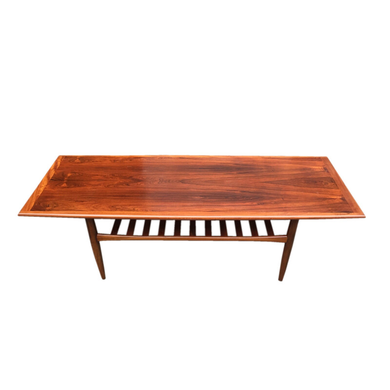 Large Glostrup Møbelfabrik coffee table in rosewood, Grete JALK - 195s