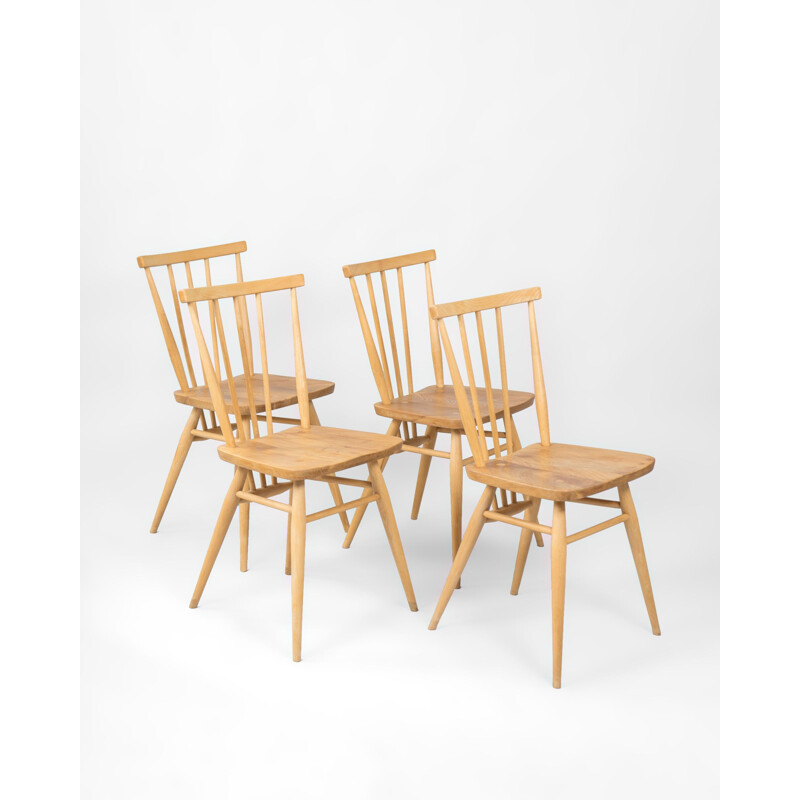 Set of 4 vintage chairs 391 All Purpose by L.Ercolani for Ercol, 1960s