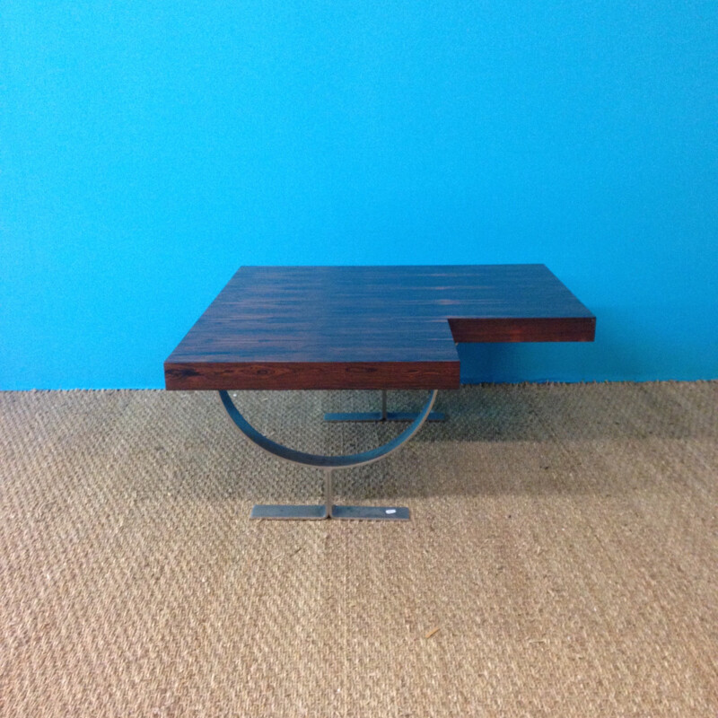 Asymetric rosewood coffe table - 1970s
