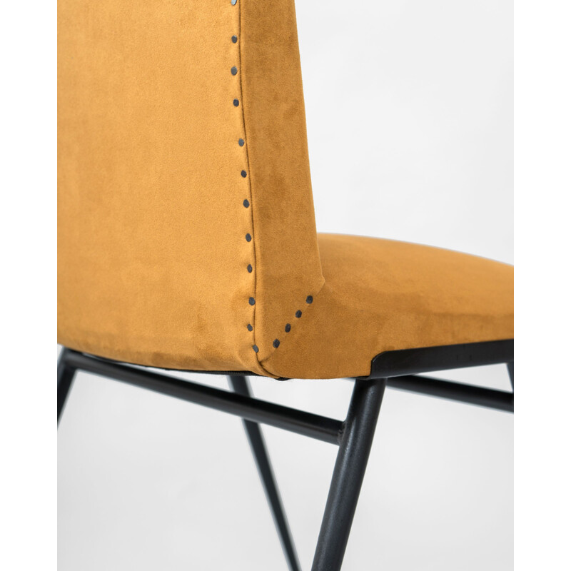 Fauteuil compas vintage jaune, France 1970