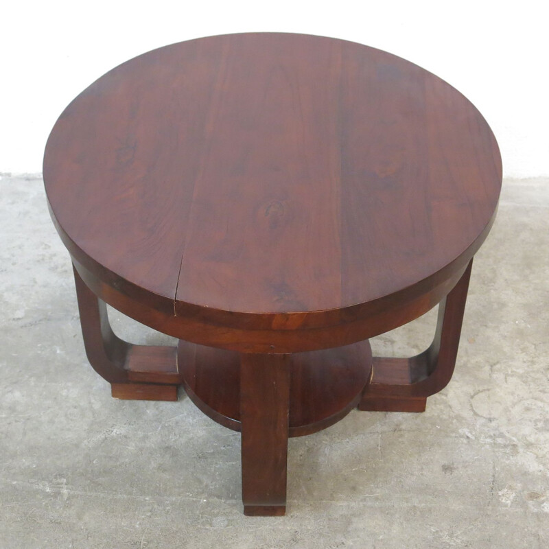 Vintage Art Deco mahogany pedestal table