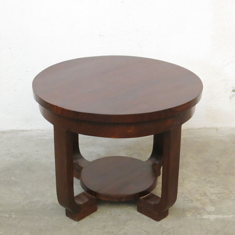 Vintage Art Deco mahogany pedestal table