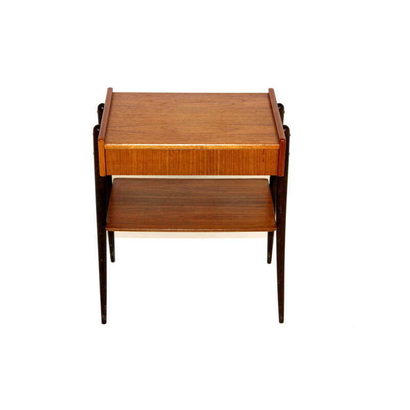 Table de chevet vintage en teck par Carlstöm, Suède 1960