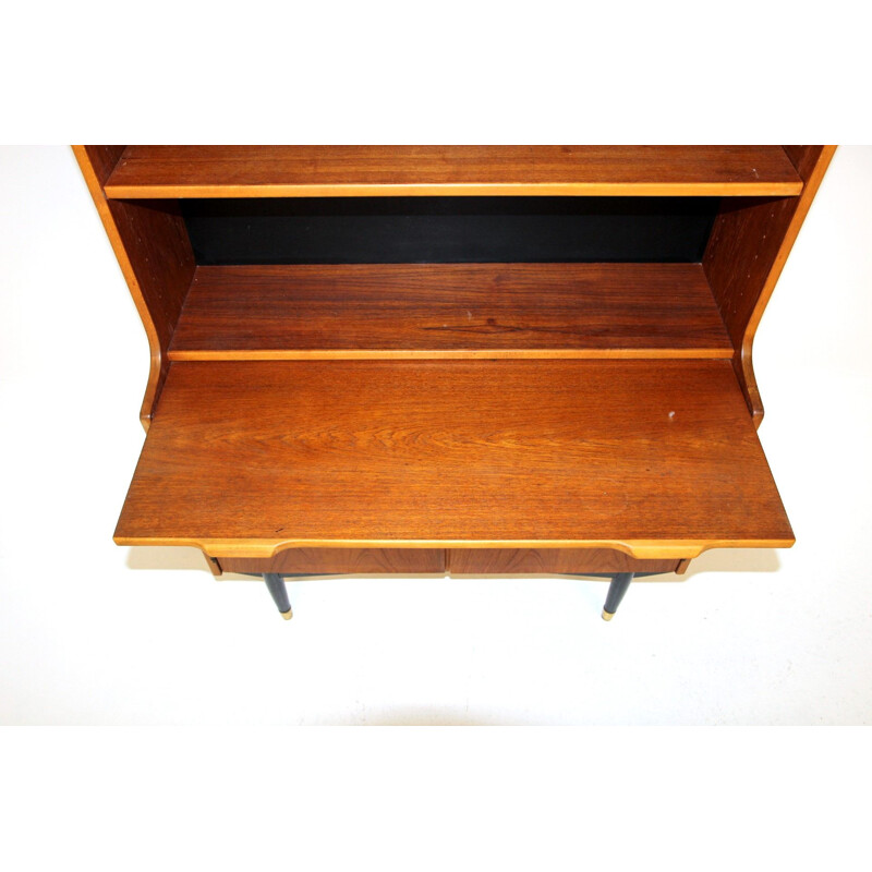 Vintage teak "svärdströms" desk, 1950