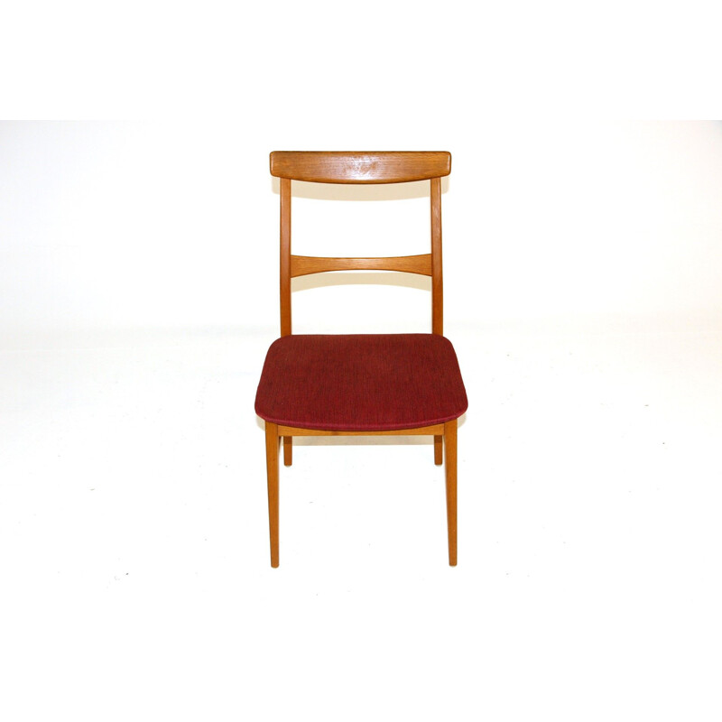 Set van 4 vintage stoelen van eikenhout en stof, Zweden 1960