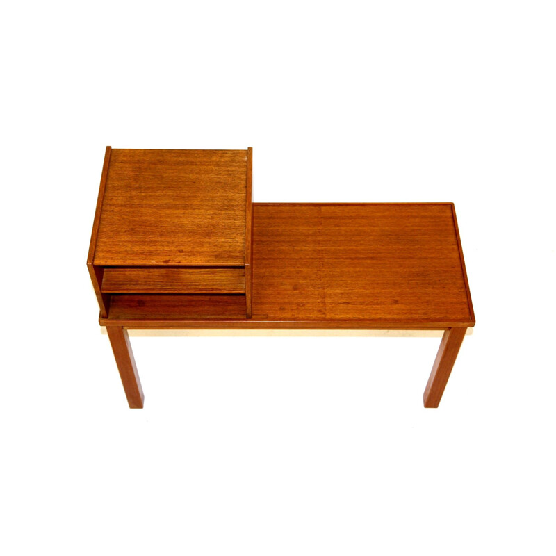 Vintage teak telephone bench, Sweden 1960