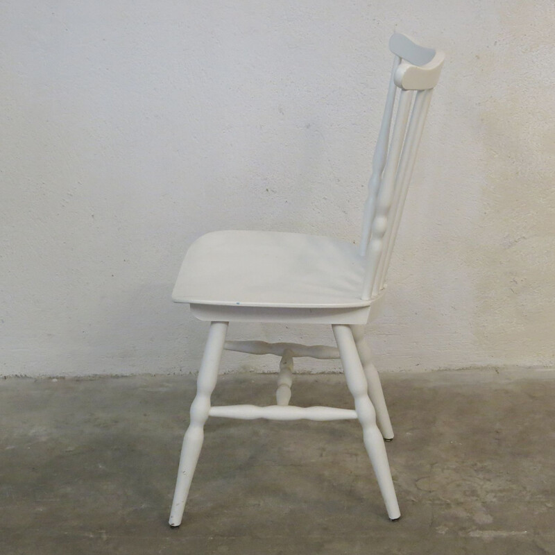 Chaise bistrot Baumann vintage modèle Tacoma en hêtre blanche, 1960