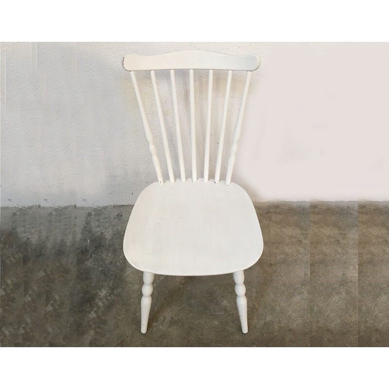 Baumann vintage bistro chair model Tacoma in white beechwood, 1960