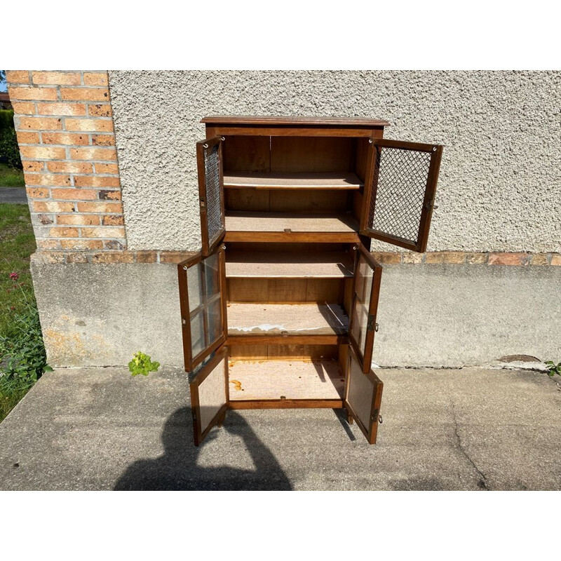 Vintage wood and glass pantry