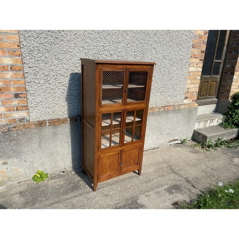 Vintage wood and glass pantry