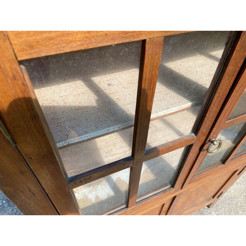 Vintage wood and glass pantry