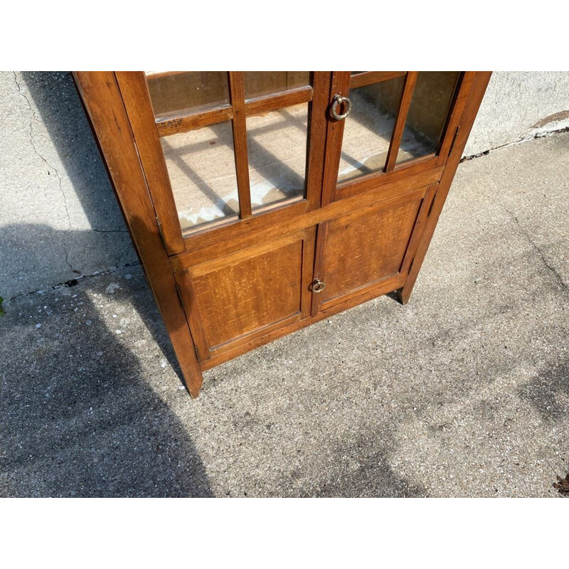 Vintage wood and glass pantry