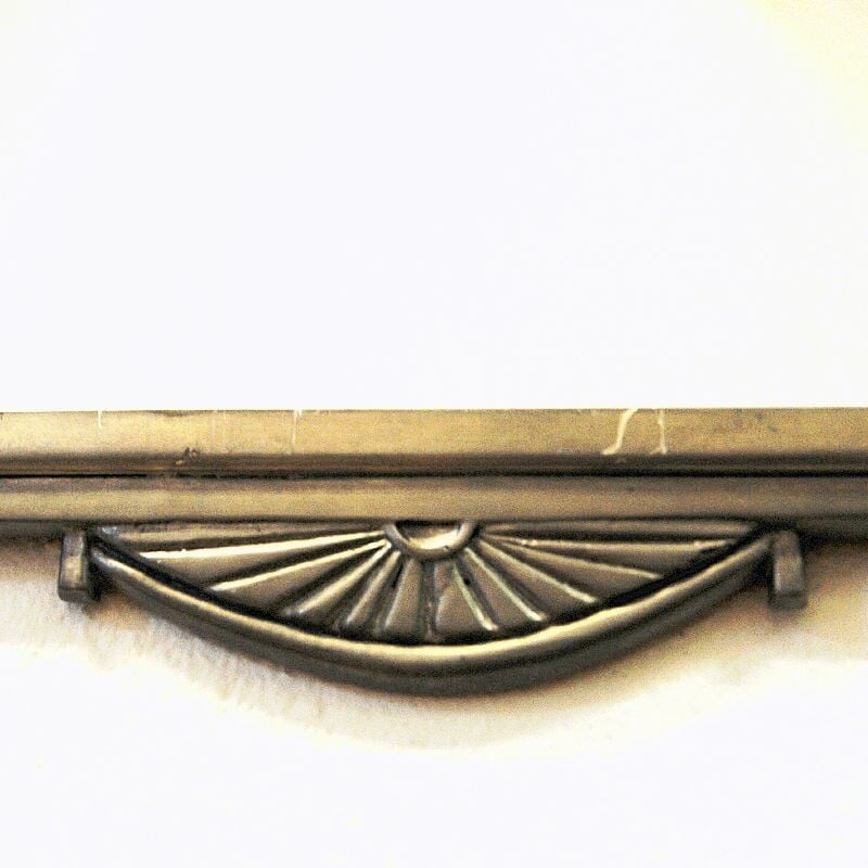 Mid century pewter wall mirror by Oscar Antonsson for Ystad Metall, Sweden 1929