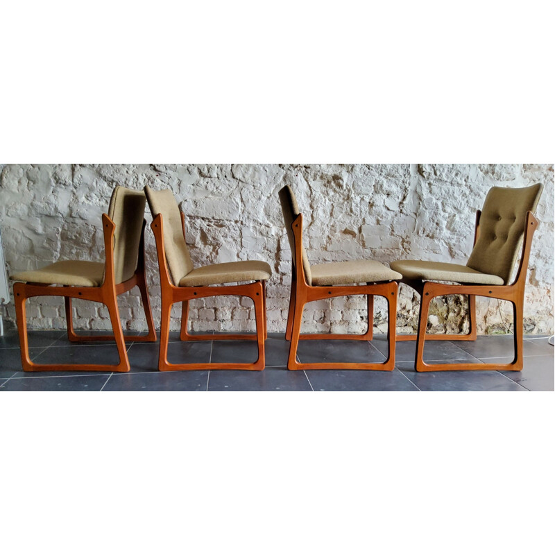 Juego de 4 sillas vintage de Vamdrup Stolefabrik, Dinamarca 1960