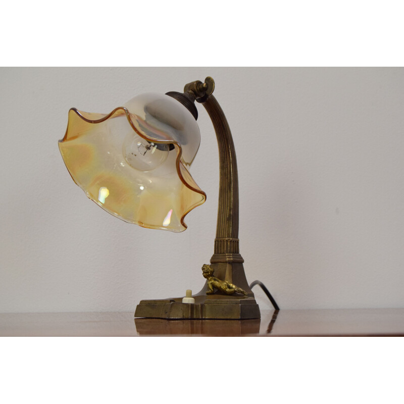 Vintage Art Deco Tischlampe, Tschechoslowakei 1930