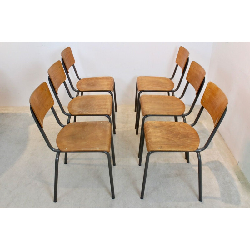 Dutch industrial plywood chair, 1960s