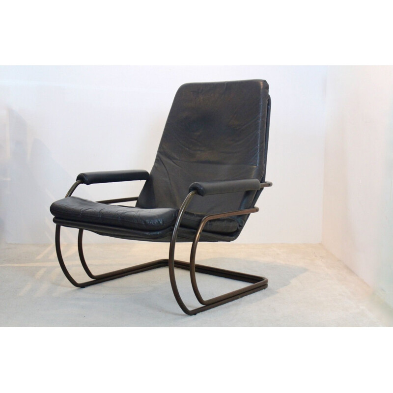 Vintage model 301 leather armchair by Jan des Bouvrie for Gelderland, Netherlands 1970s