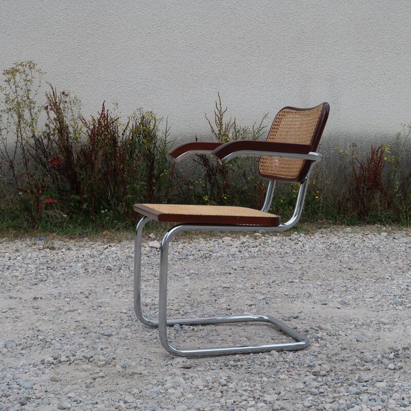 Vintage B64 steel and beechwood chair by Marcel Breuer, 2000