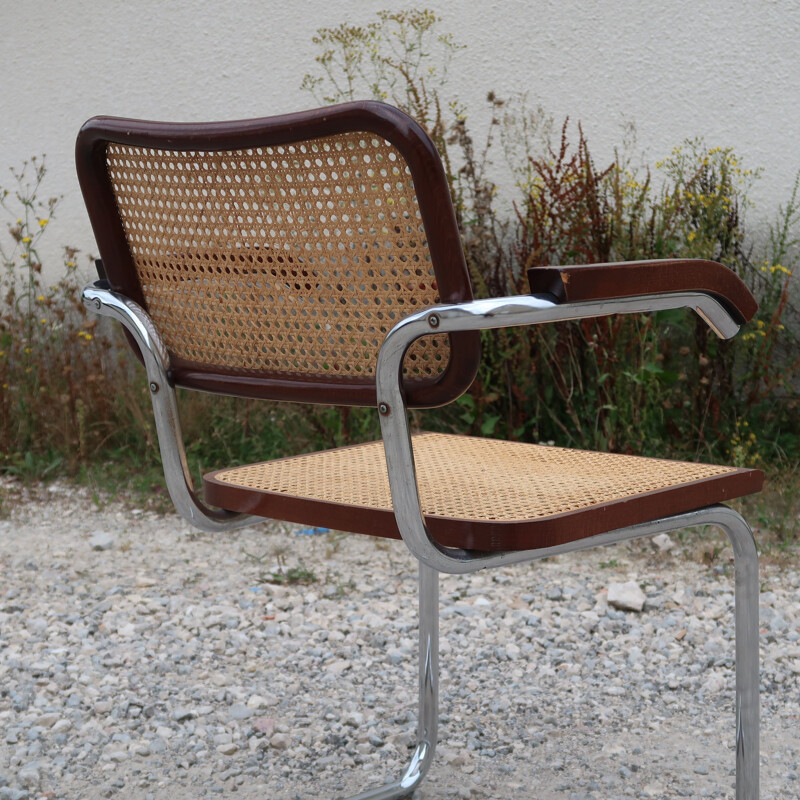 Vintage B64 steel and beechwood chair by Marcel Breuer, 2000