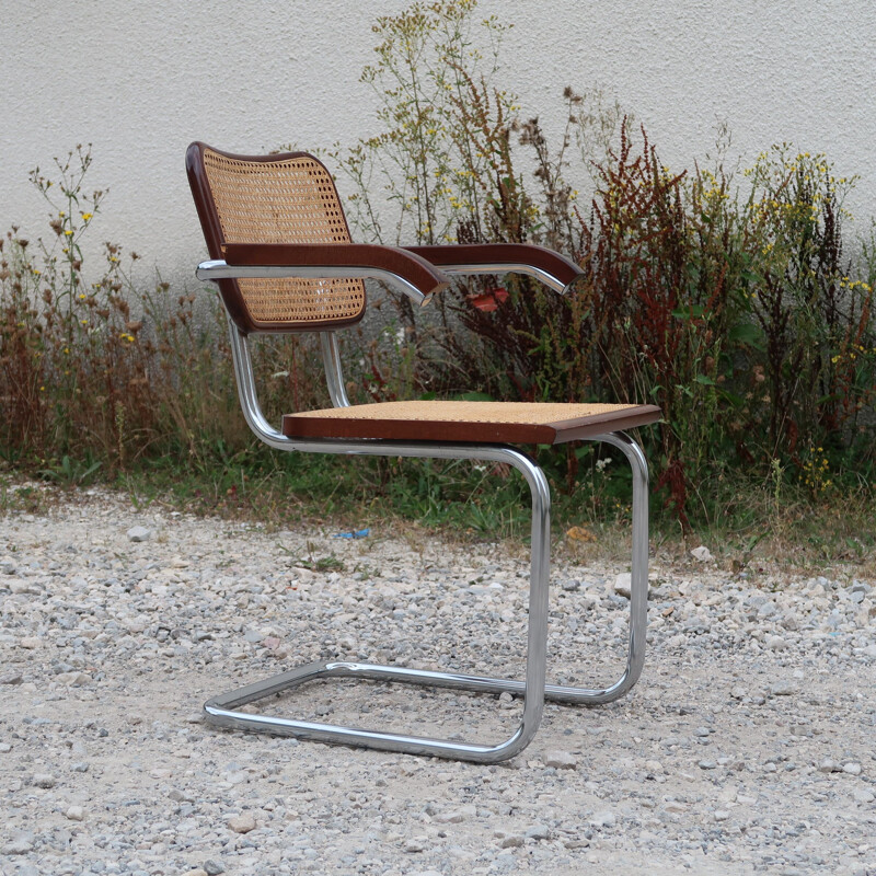 Chaise vintage B64 en acier et en hêtre de Marcel Breuer, 2000