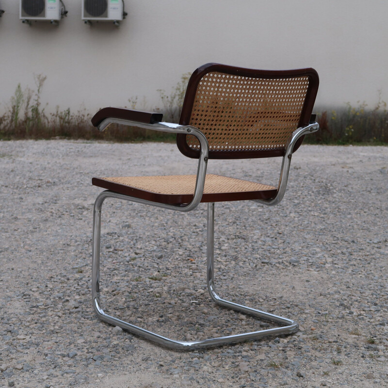 Chaise vintage B64 en acier et en hêtre de Marcel Breuer, 2000