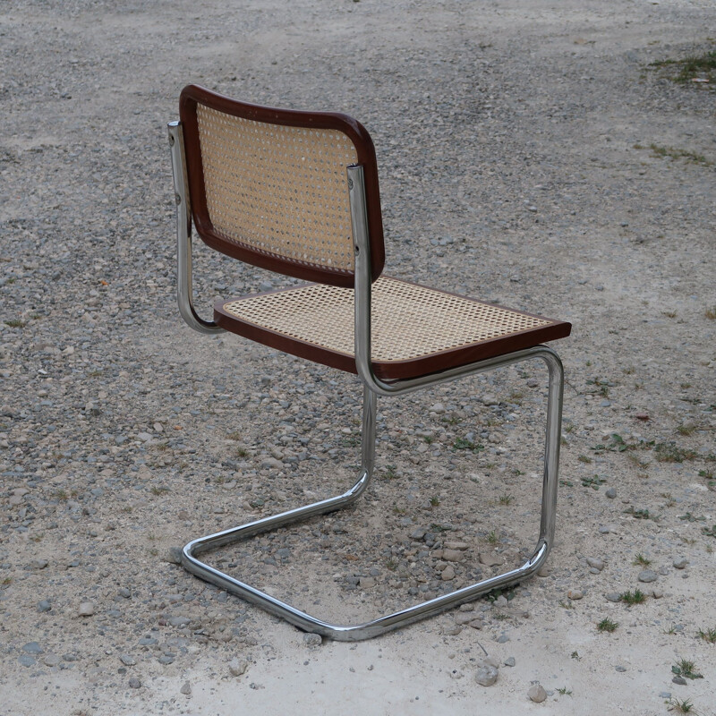 Chaise vintage B32 en acier et en hêtre de Marcel Breuer, 2000