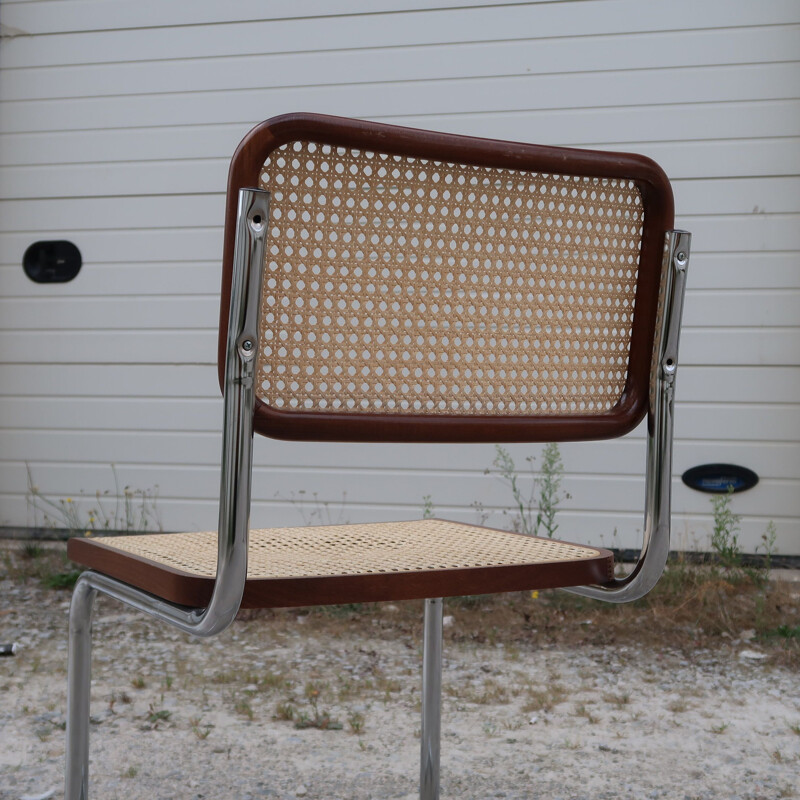 Chaise vintage B32 en acier et en hêtre de Marcel Breuer, 2000