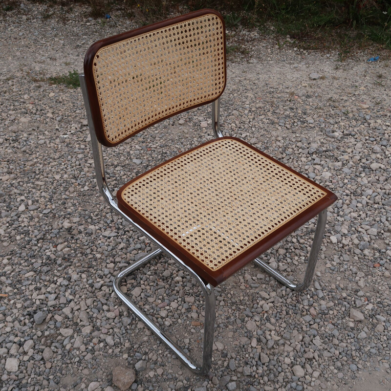 Chaise vintage B32 en acier et en hêtre de Marcel Breuer, 2000