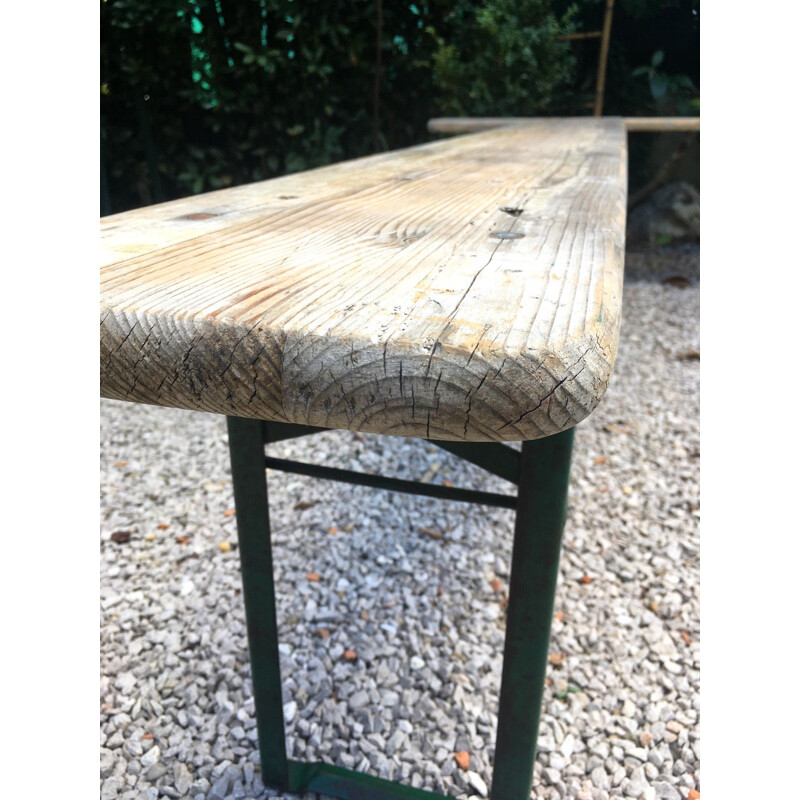 Pair of vintage solid wood benches, 1960