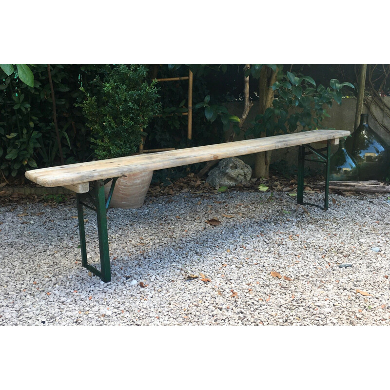 Pair of vintage solid wood benches, 1960