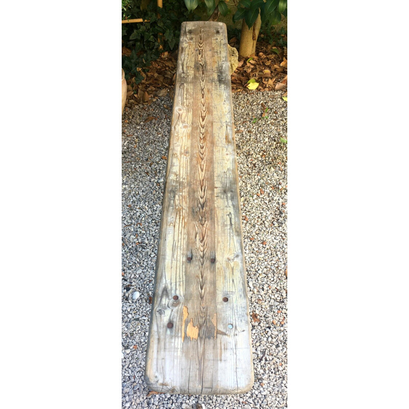 Pair of vintage solid wood benches, 1960