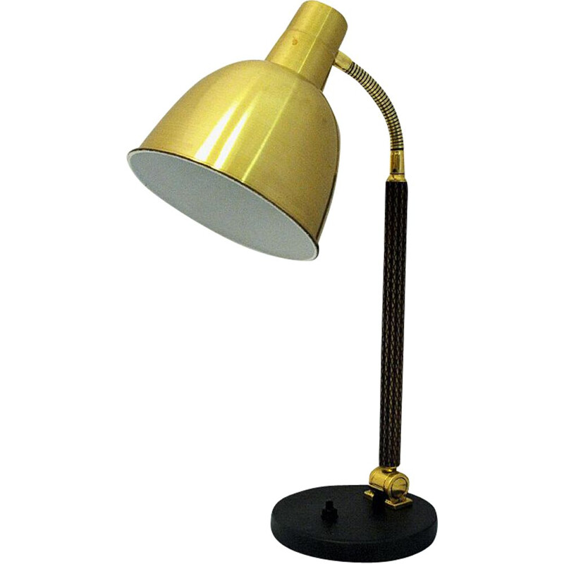 Lampe de bureau vintage en laiton par Selecto AS, Norvège 1950