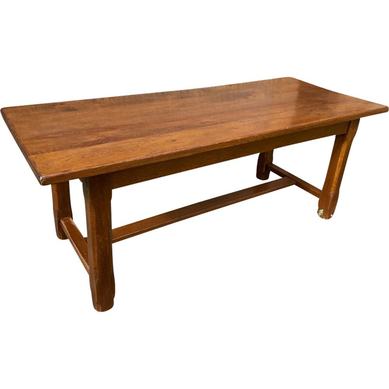 Vintage solid oakwood farm table, 1980