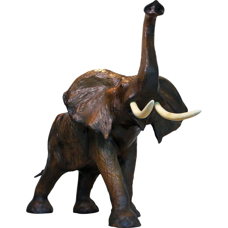 Statua di elefante vintage in pelle