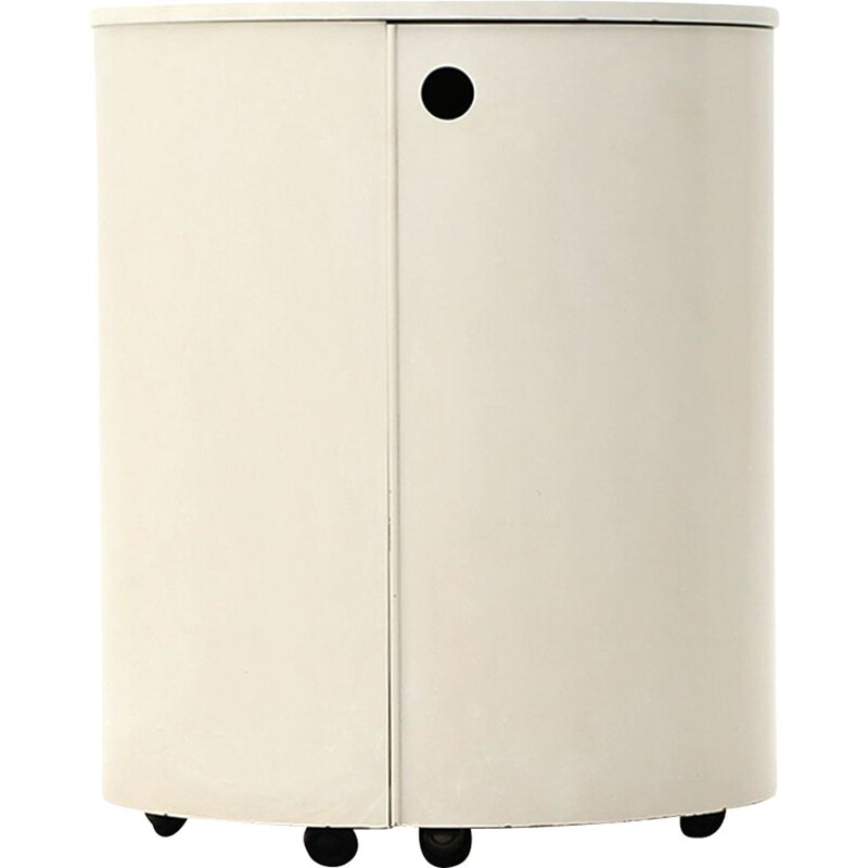 Vintage "Round" white lacquered bar cabinet from Merati, 1970s