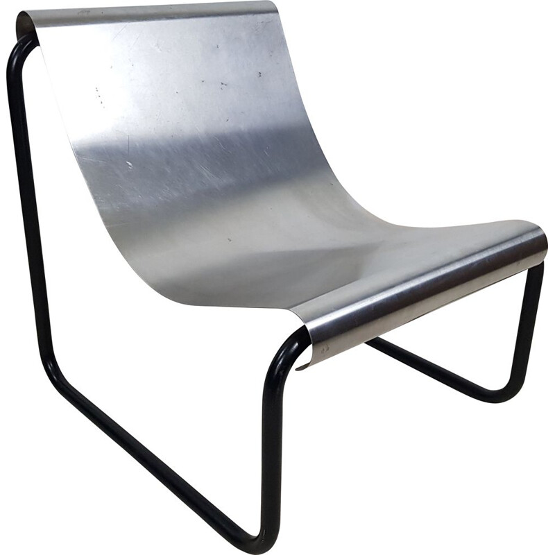 Vintage stainless steel armchair by Patrick Gingembre, 1970s
