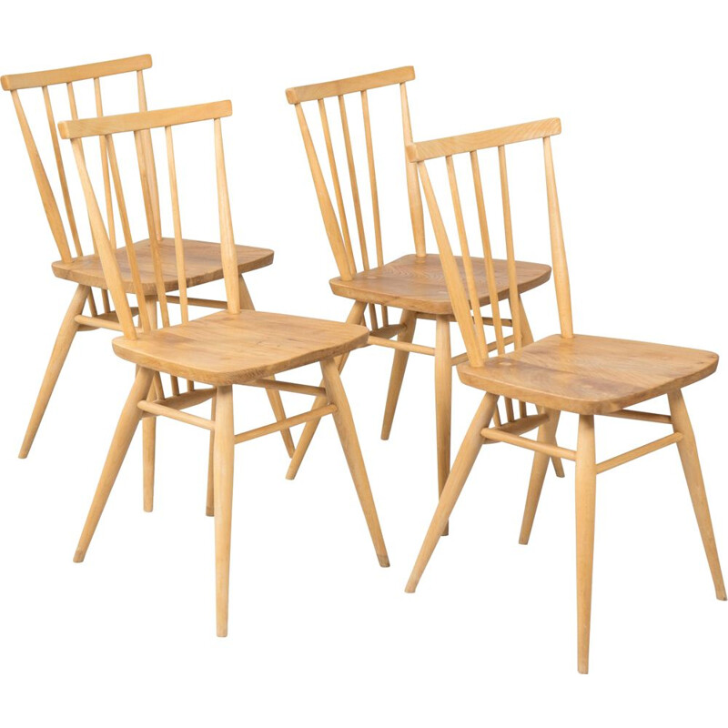 Set of 4 vintage chairs 391 All Purpose by L.Ercolani for Ercol, 1960s