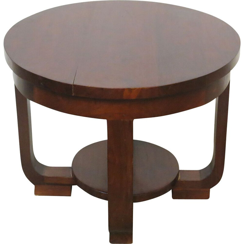 Vintage Art Deco mahogany pedestal table