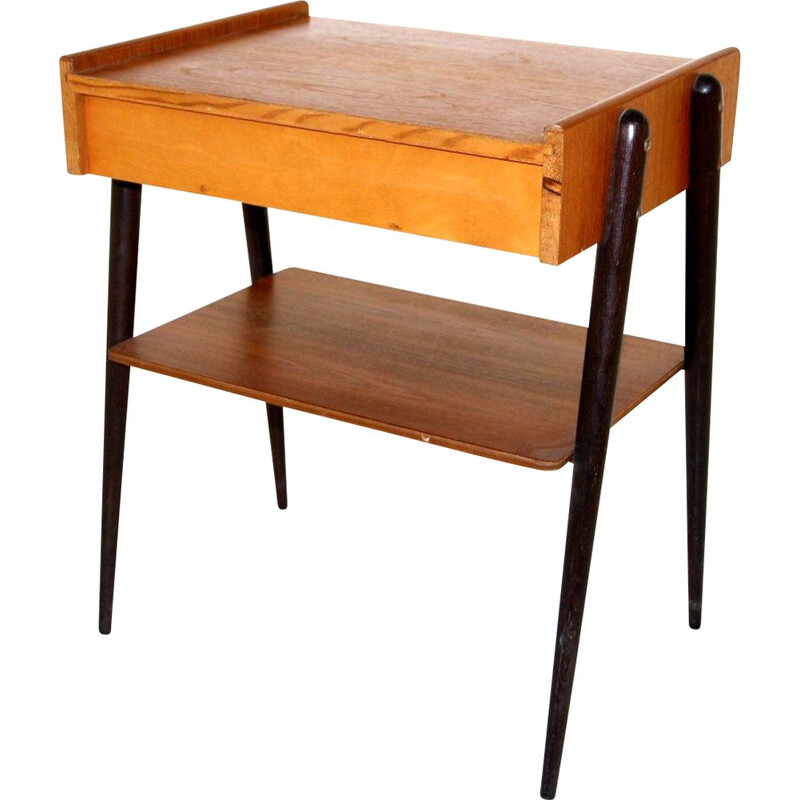 Table de chevet vintage en teck par Carlstöm, Suède 1960