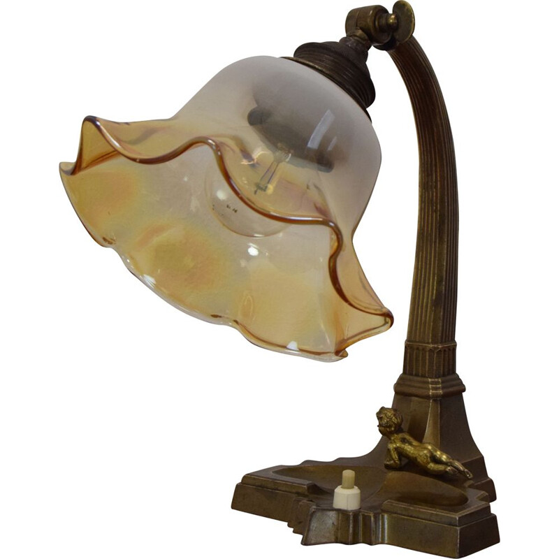Vintage Art Deco tafellamp, Tsjechoslowakije 1930