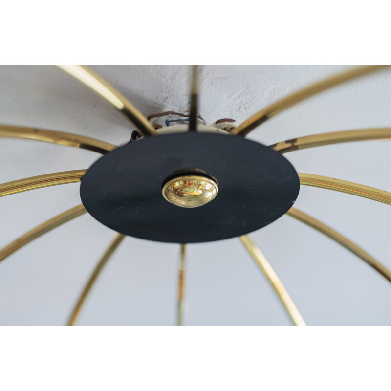 Mid century brass 6-armed sputnik chandelier, 1950s
