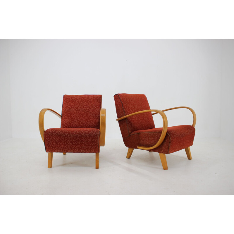 Pair of vintage armchairs by Jindrich Halabala, Czechoslovakia 1940s