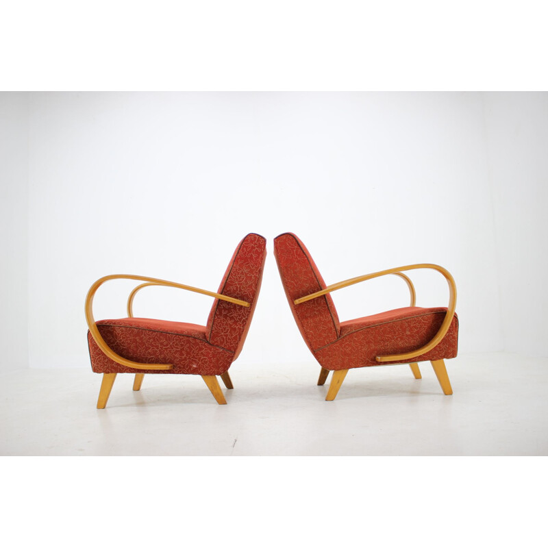 Pair of vintage armchairs by Jindrich Halabala, Czechoslovakia 1940s