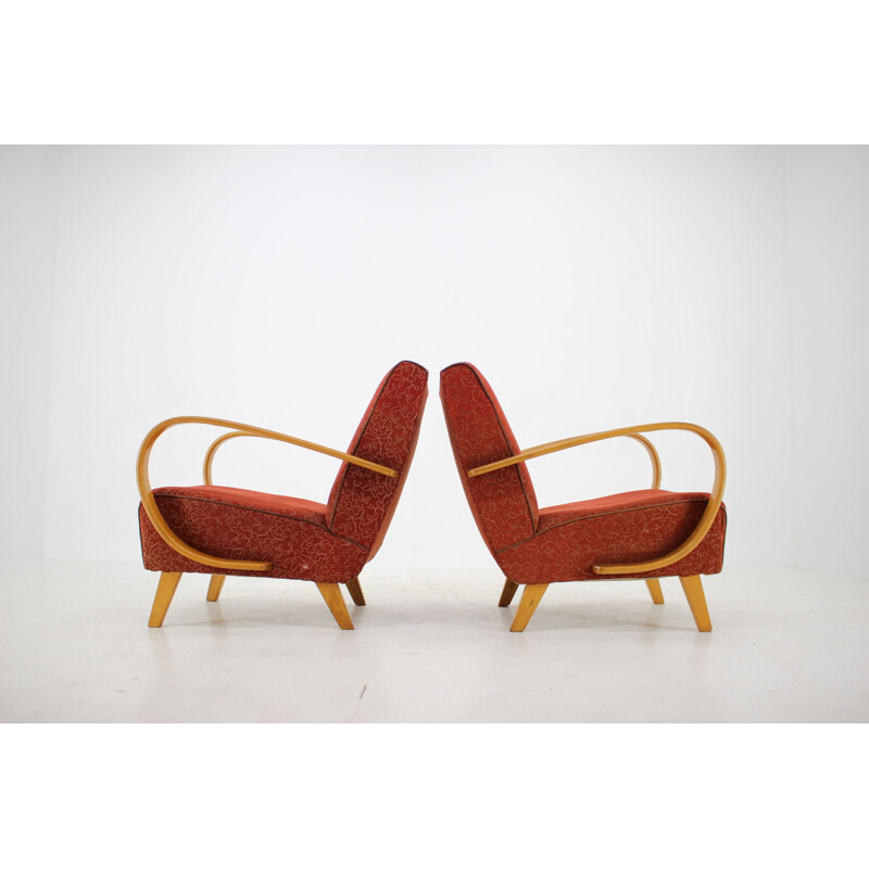 Pair of vintage armchairs by Jindrich Halabala, Czechoslovakia 1940s