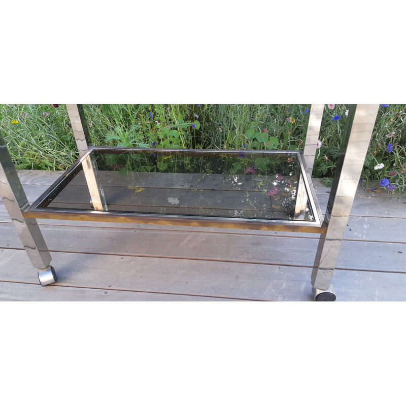 Vintage smoked glass console