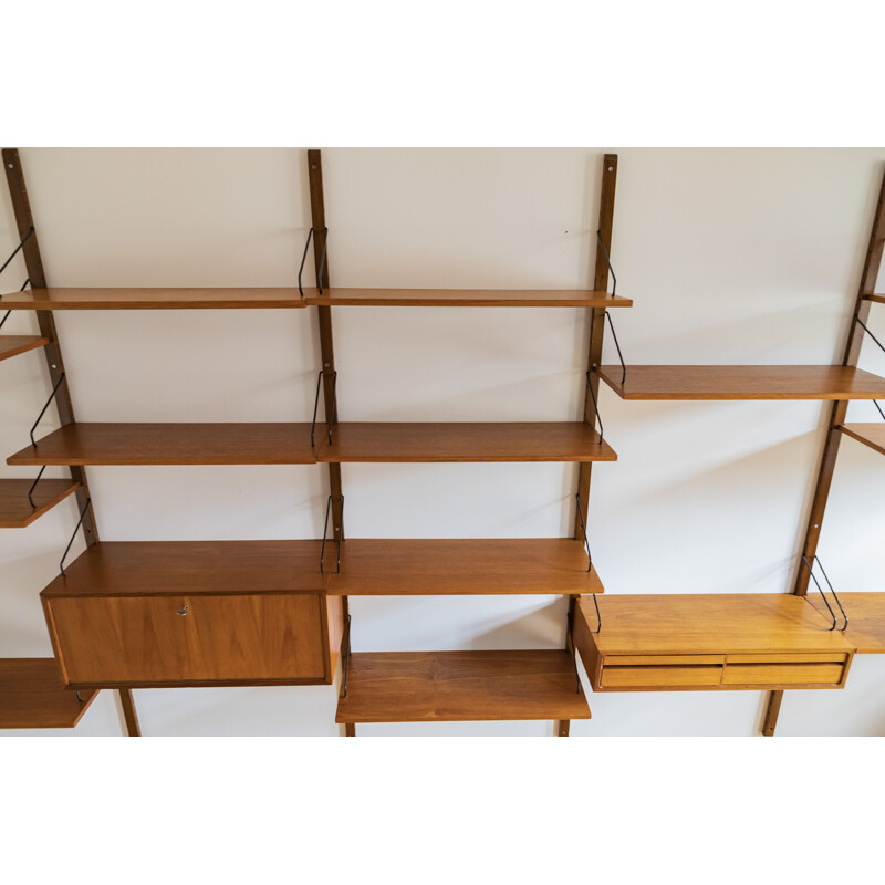 Set of 15 Danish vintage system teak wall units by Poul Cadovius for Cado, 1960s