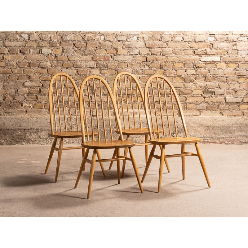 Set of 4 vintage Windsor Quaker chairs by Lucian Ercolani for Ercol, UK 1960