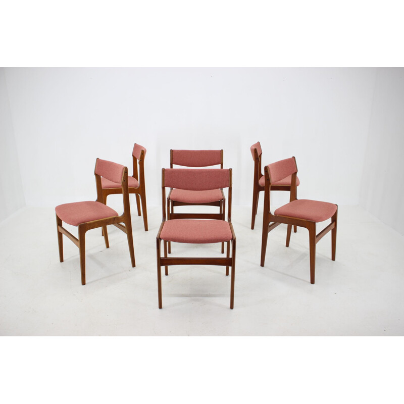 Ensemble de 6 chaises danoises vintage en teck, 1960