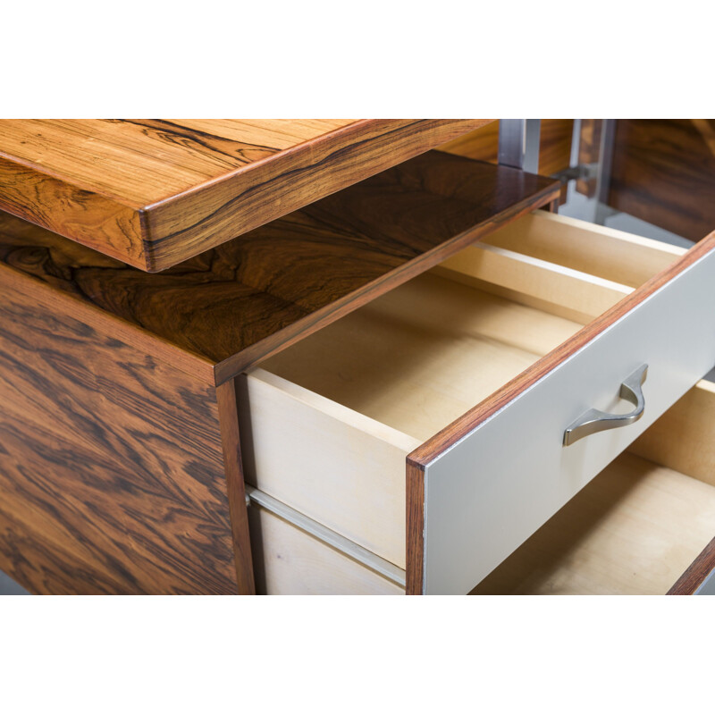 Mid century geometric rosewood desk, 1970s