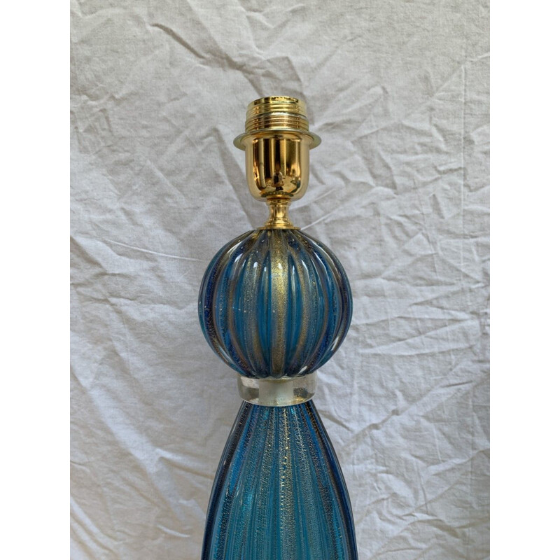 Par de lámparas vintage de cristal de Murano de Toso Murano, 1980
